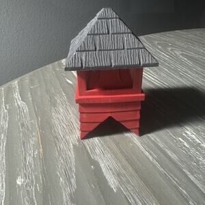 Samurai Ninja Warrior Castle Replacement Red Tower Back House Doll Miniature Fur